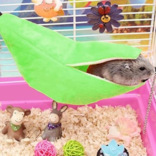Hamster Hammock Soft Bed Small Pet House Animals Hamster Hanging House Cage Nest for Guinea Pig Rat Chinchilla Sleep and Play (Green Bandana)