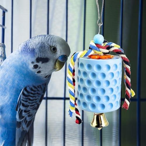 KABASI Bird Beak Grinding Stone, Parrot Chew Toys Calcium Stone with Bells | Chicken Coop Accessories, Cage Toys for Cockatiel Parakeet Budgies Hamster Chinchilla Rabbit African Grey Chick Poultry