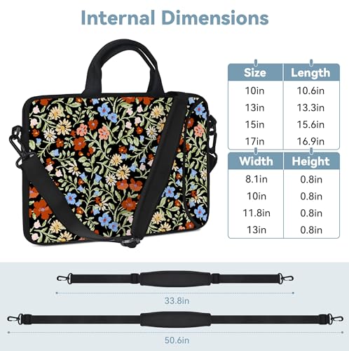 Messenger Bag Carrying Case Sleeve with Handle Accessory Pocket Fits Laptops/Notebook/ebooks/Kids tablet/ipad (11-13.3 inch, Flowers2) - color: Flowers2, size: 11-13.3 inch