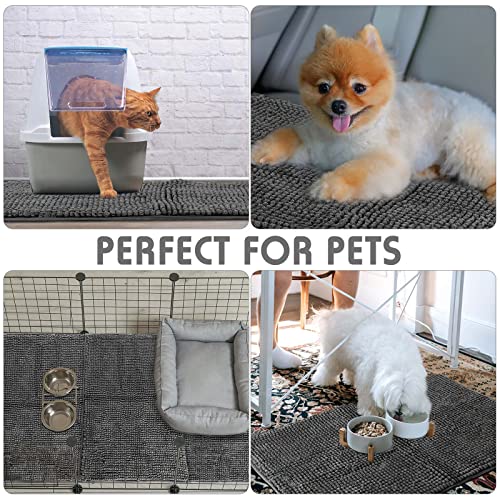 4 Pcs Guinea Pig Cage Liner 16 x 24 Inch Washable Chenille Pee Pads Pet Dog Cat Bedding Training Mat Reusable for Small Animals Puppy Bunny Hamster Chinchilla - color: Dark Gray, size: 16 x 24 Inch, style: Low Pile Chenille