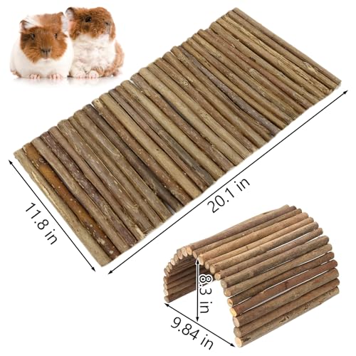 Tfwadmx Wooden Hamster Bridge, Extra Large Small Animal Bendy Bridge Tunnel Hut Hideout Ladder Hideaway Climbing Chew Toy for Gerbil Guinea Pig Chinchilla Rabbit Ferret Hedgehog Rat Gerbil