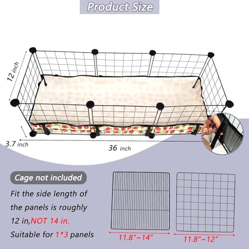Guinea Pig Cage Liner，Washable Waterproof Oxford Cloth Cage Liners for Small Animals,Hamster Chinchilla Hedgehog Rabbit and Other Small Animals Not Include Cage(12x36 inches) - size: C&C 1x3(12x36 inches)