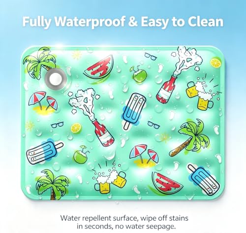 Water-Fillable Pet Cooling Mat, Pressure Activated Gel Cooling Pad for Dogs & Cats, Durable & Scratch Resistant, Perfect for Hot Weather to Prevent Overheating (88, Green, 11.8 * 15.7) - color: green, size: 11.8*15.7