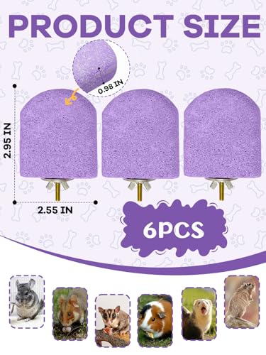 Lava Ledges for Rats 6 Pack Hamster Climbing Ledge Platform Pumice Ledge Shelf Pet Chewing Grinding Toys Small Animals Cage Accessories for Mouse Guinea Pig Gerbil Purple - color: Purple, size: 6 PCS 2.95 x 2.55 x 0.98 inches