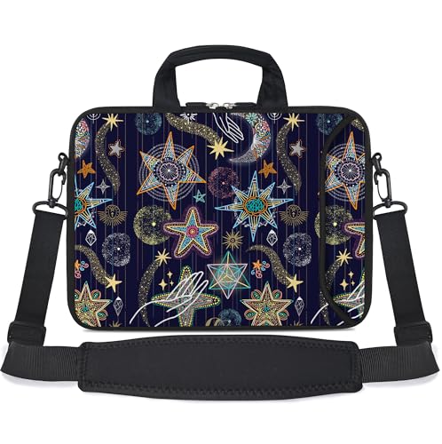 10 inch Messenger Bag Carrying Case with Handle Accessory Pocket Fits 7 to 10-Inch Laptops/Notebook/Kids Tablet (7-10.2 inch, Stars) - color: Stars, size: 7-10.2 inch