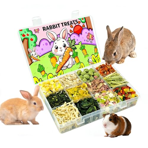 Rabbit Treats 12 PCS Guinea Pig Treats Bunny Chew Toys for Chinchillas Rabibit Guinea Pig Squirrel(Small)