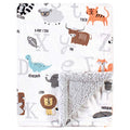 Hudson Baby Unisex Baby Plush Mink and Sherpa Blanket, Alphabet Animals, One Size - color: Alphabet Animals, size: One Size