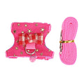 Hamster Harness Walking Vest Set Adjustable Denim Cloth for Syrian Hamster Squirrel, Leash with Chest Strap for Ferret Gerbil Small Pet - size: S