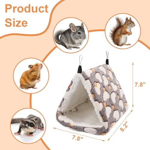 Litewoo Sugar Glider Bed Cozy Small Animal Hammock Hanging House Washable Warm Guinea Pig Hideout Hamster Cave Accessories for Rat Hamster Gerbil Sugar Glider Chinchilla Squirrel and Bird (Coffee) - color: Coffee
