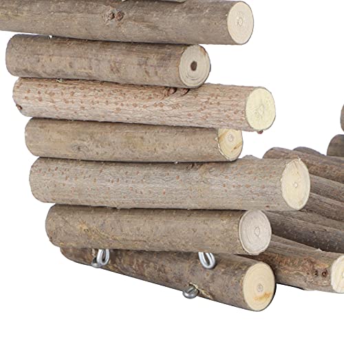 11.8in Hamster Fence, Flexible Adjustable Hamster Wooden Bridge, Safe Chewable Hamster Ladder for Hamster Cage Decor Turtles, Rat, Lizards, Rodents