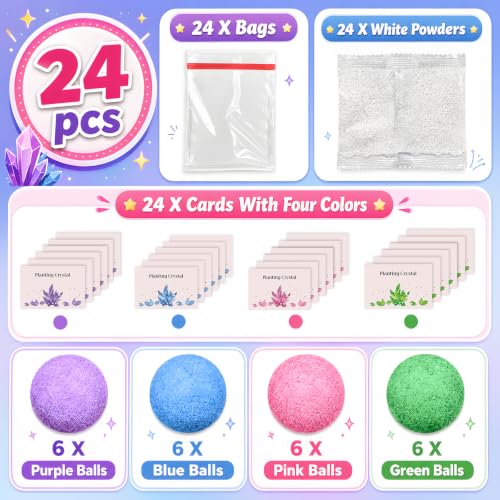 24Pcs Science Kit Crystal Growing Toys Party Favor Supply Gifts for Kids Classroom Goodiebags Gifts - color: 24pcs Usually