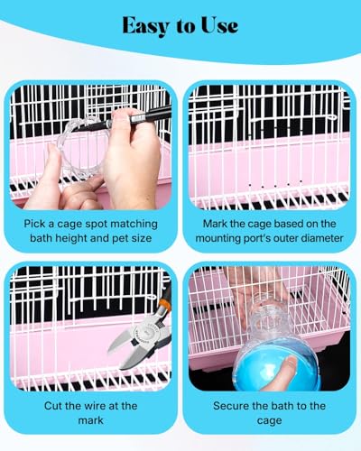 Pawfly Hamster Sand Bath Container, Removable Hamster Dust Bath & Bathroom, Multi-Use Hamster Cage Accessories for Gerbil, Chinchilla, Syrian Hamsters & Small Animals