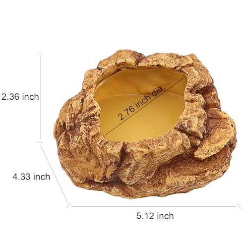 AQUA KT Reptile Food Mealworm Feeding Bowl Corn Snake Water Dish Anti Escape for Lizard Bearded Dragon Chameleon Leopard Gecko Terrarium Feeder