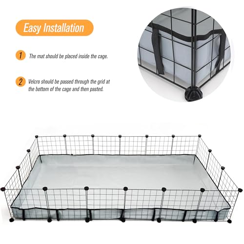 Guinea Pig Cage Liner Tarp Bottom Waterproof and Washable Base Also for Rabbits, Bunny, Chinchesillas, Hedgehog, Ferrets and Other Small Animals(36x72 inches) - size: 36.0"L x 72.0"W x 4.0"H