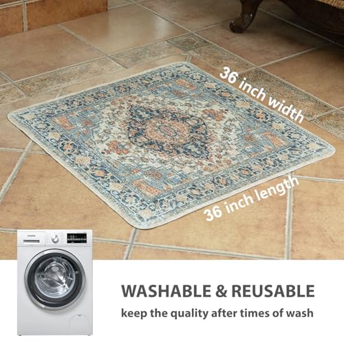 nunubaby Washable Pee Pads for Cats &Dogs, Stylish, Non-Slip and Leak-Proof Pee Pads. Reusable Potty Pads for Dogs for Crates and Floors.(Beige/Multi, 36" x36" ) - color: Beige/Multi, size: 36x36 Inch (Pack of 2)