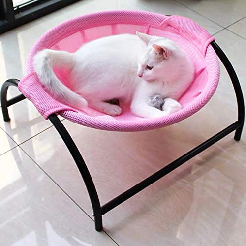 Cat Bed Sleeping Cat Hammock, 16.9in x 16.9in x 9.5in, Pink | Cat Supplies Pet Supplies Whole Wash Stable & Breathable Easy Assembly Indoors Outdoors, 16.9 in x 16.9 in x 9.5 in - color: Pink, size: 16.9"L x 16.9"W x 9.5"Th (Mesh)