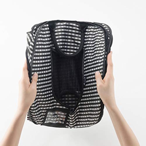Necoichi Stress-Free Cat Travel Carrier Collapsible Gray White for 2 Cats, for Indoor Cats Small Medium Large Cats(Black)
