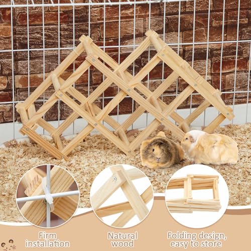 CroBlissful Wooden Rat Climbing Toys, Pet Rat Cage Accessories Climbing Ladder, Hamster Educational Toys, Hanging Hamster Supply for Exploring Chewing Exercising