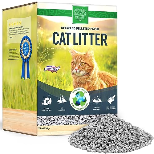 Small Pet Select-Recycled Pelleted Paper Cat Litter 10lb | Absorbent Low Dust Pellets, Non-Tracking, Odor Control, For Litter Box, Made in USA, Eco-Friendly Recycled Paper - size: 10 lbs