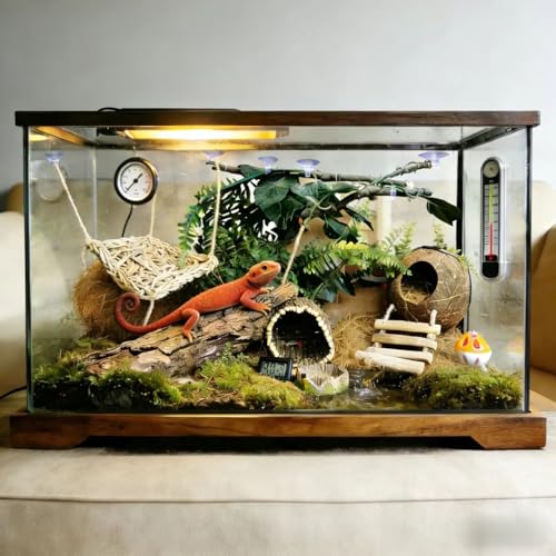 TEICCI 20-Piece Bearded Dragon Tank Accessories Set | Leopard Gecko Tank Accessories, Reptile Bridge, Bearded Dragon Hammock, Suitable for Lizards, Geckos, And Chameleons