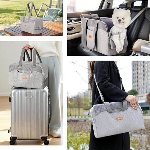 Dog Purse Carrier for Small Dogs Cats Rabbits Up to 12lbs, Lightweight Pet Sling Carriers with Large Pockets, Portable Puppy Soft Sided Tote Bag Carrier for Vet,Hiking,Travel - color: Grey-Furry