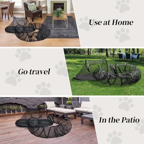 Outdoor Cat Enclosures, Portable Cat Tent for Outside Enclosure for Indoor Cats, Catio Outdoor Cat Enclosure for Kitty and Small Animals, Cat Playpen with Tunnel, Storage Bag