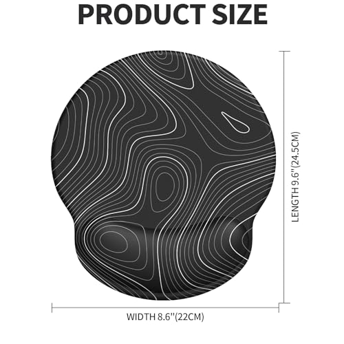 Mouse Pad with Wrist Rest, Comfortable Computer Mousepad with Gel Wrist Support Smooth Surface and Non-Slip PU Base for Pain Relief, Laptop, Office & Home (Black Line) - color: Black Line