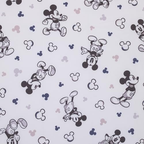 NoJo Disney Mickey Mouse Gray, Black, and White Super Soft Nursery Fitted Crib Sheet - color: Mickey Mouse Gray, Black, and White, size: Crib