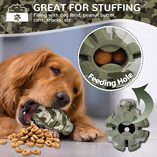 Dog Toys for Aggressive Chewers Large Breed, Fun to Chew (Camo) | German Shepherd, Indestructible Interactive Treat Dog Toys for Large Medium Breeds, Food Grade&Tough Rubber, Chase and Fetch - color: Camouflage color