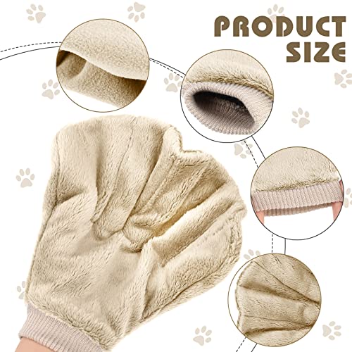 2 Pcs Sugar Glider Bonding Mitt, Calming Sleeping Glove, Bite Proof Animal Handling Gloves, Hedgehog Accessories Calming Glove for Train Your Sugar Glider Small Animals Hamster Rats Pet (Beige) - color: Beige
