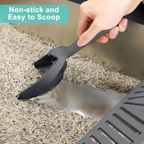 AIPERRO Stainless Steel Litter Box Extra Large for Big Cats and Multi-Cats | Jumbo Extra Large Metal Cat Box with High Sided Lid, Anti-Urine Leakage, Non-Stick,Include Litter Scoop - color: Dark Grey, size: XXX-Large