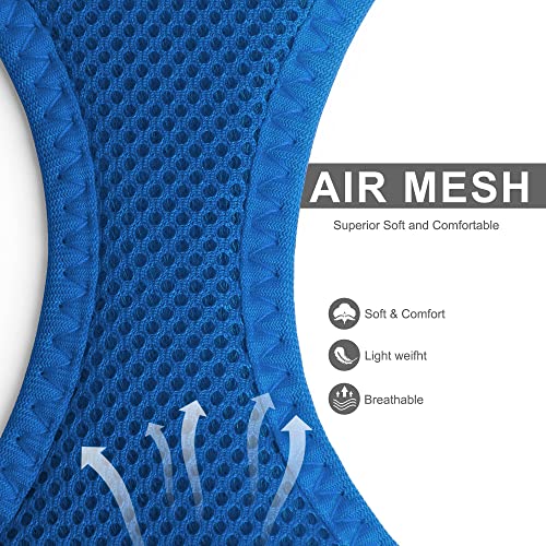 Fida Comfy Dog Harness with Leash, Soft Puppy Vest Escape Proof, Breathable Lightweight Soft Mesh, Adjustable Reflective Step-in Harness for Small Pet Walking (S, Blue) - color: Blue, size: S (Neck:12.6"-13.8"; Girth:16.1"-17.7")