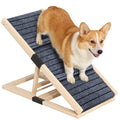 Adjustable Wooden Dog Ramp for Small Dogs, 27.6" Long x 11.8" Wide Portable Pet Ramp for Couch, Sofa, Anti-Slip Carpet, Lightweight Foldable Indoor Outdoor Travel Dog Ramp - size: 27.6" L x 11.8" W