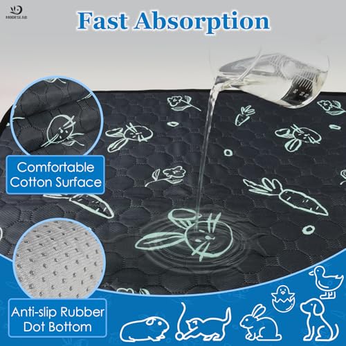 2-Pack Guinea Pig Cage Liner Washable, 24in x 36in Ultra-Absorbent Guinea Pig Bedding for Cage Non-Slip Leak-Proof Pee Pads for Dogs Rabbit Bunny Cat Litter Mat, Navy - color: Navy, size: 24" x 36", 2pcs