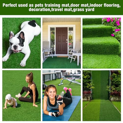 GLOBREEN Artificial Grass for Dogs Potty, 3FTx5FT Puppy Grass Pee Pad, Indoor Outdoor Pets Turf Fake Grass Rug for Balcony Patio - size: 3FTX5FT