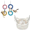 JWShang 2 Pack Sugar Glider Climbing Rope Toys, Sugar Glider Cage Accessories and Toys, Rat Hammocks for Cage Chew Proof, Rat Warm Bed, Small Animal Hanging Hammock