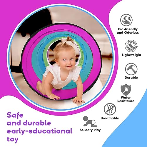 Kids Play Tunnel for Toddlers,Pop Up Crawl Through Tunnel Play Tent for Baby Infant Children or Pet,Indoor & Outdoor Toys for Boy and Girl Backyard Playset - style: Rainbow Tunnel