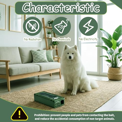 Qualirey 6 Pack Multi Catch Mice Trap Clear Top Humanized Mouse Trap Rodent for Indoor Outdoor Rat Control Pet and Security (4.5 Inch,Green)