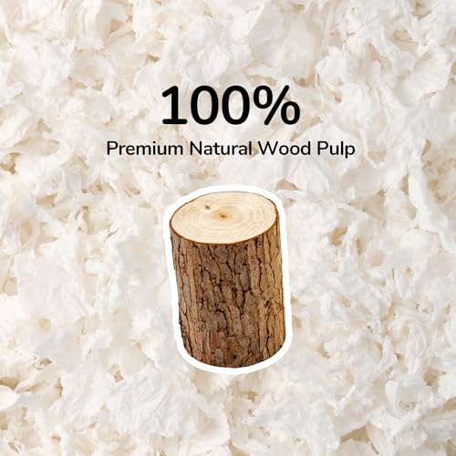 99% Dust-Free Soft Natural Paper Bedding with Odor Control, for Hamsters, Guinea Pigs,Rabbits, Chinchillas, Rats, Mice, Gerbils, Bunniess, Rodents, Small Animals - 80 Liters (White + Pink) - color: White+Pink