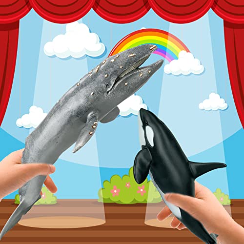 Gemini & Genius Sea Life Gray Whale, Large Grey Whale Realistic Wildlife Toy Replica Hand Painted Whale Figurine, Ocean Model Toy, Educational, Role Play, Swim, Bath and Collectors for Kids | Replica Hand Painted Whale Figurine, Ocean Model Toy, Education