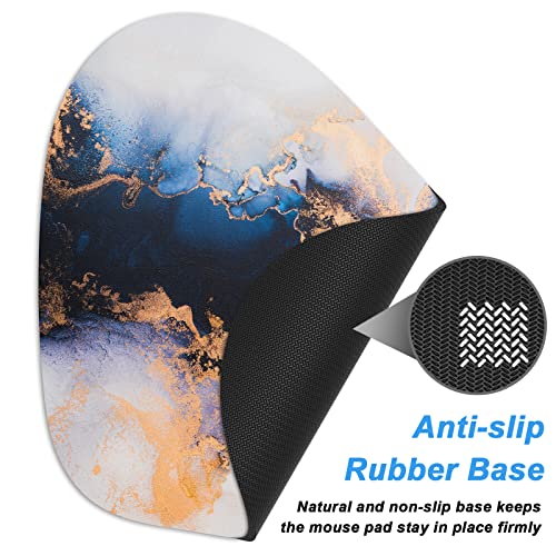 Rimilak Small Mouse Pad 6 x 7 Inch, Irregular Mini Mouse Pad with Non-Slip Rubber Base, Waterproof Compact Mouse Mat for Laptop Computer Wireless Mouse Keyboard Home Office Travel, Blue Marble - color: Blue Gradient Marble, size: 7L x 6W inches