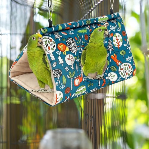 Rypet Bird Nest House, Bird Bed for Cage, Hanging Hammock Bird Hut, Blue S | Warm Cotton Bird Nest, Side Hole for Easy Entry, Dual Straps for Cage Hanging, Washable Plush Hut, Small Birds - color: Blue, size: Small (Pack of 1)