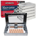 Catchmaster Multi-Catch Mouse Trap 6-Pack, Humane Mouse Traps Indoor for Home, Includes Replaceable Glue Board, Live Catch Pest Control for Garage & Shed - size: 6-Traps Metallic