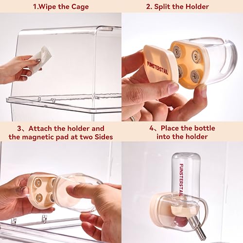 Hamster Water Bottle Holder with Magnetic