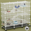 STILLCOVE 5-Tier Guinea Pig Cages Indoor: Small Animal Playpen with Trays | with Platforms and Ramps, Universal Wheels, C&C Pet Enclosure for Rabbit, Bunny, Hamster, Rat, Chinchilla, Hedgehog, Rodent - size: 42.9" x 14.6" x 40.9"