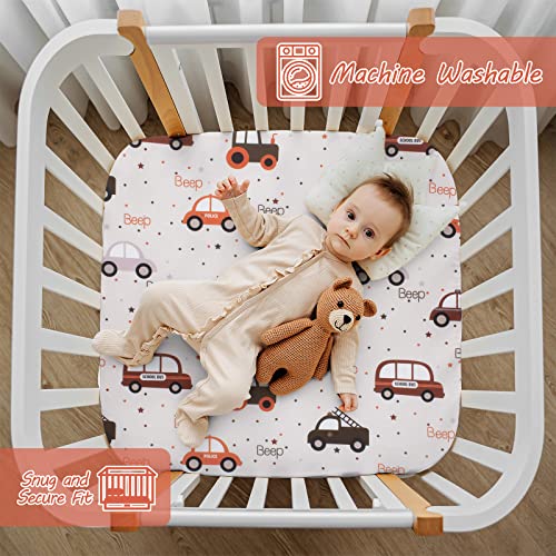 Cloele Square Playard/Playpen Fitted Sheets,36 X 36in,Car | Square Pack and Play Crib Sheets, Ultra Soft Polyester, Car Fitted Playpen Sheet for Baby, Portable Playard Mattresses - color: Car, size: 36"x36"