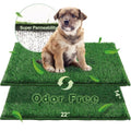 Grass Pee Pads for Dogs Potty, Artificial Grass Patch Odor Free | 2PCS Fake Grass with Fully Permeable Backing for Fast Drainage, Indoor Potty Grass Hemmed Edge Turf, Easy Clean - size: S - 22'' x14'' for Dog＜ 19" Length