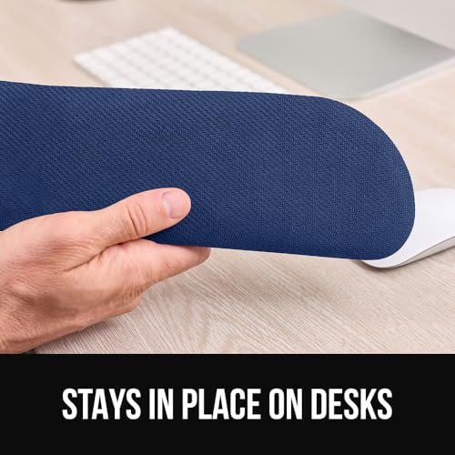 GORILLA GRIP Silky Memory Foam Keyboard Wrist Rest and Mouse Pad for Computer, Ergonomic Typing Support, Desk Office Supplies Gaming Accessories, Hand & Arm Mousepad Cushions and Coaster Set Navy Blue - color: Navy Blue, size: Set of 4 (2 Wrist Rests + Co