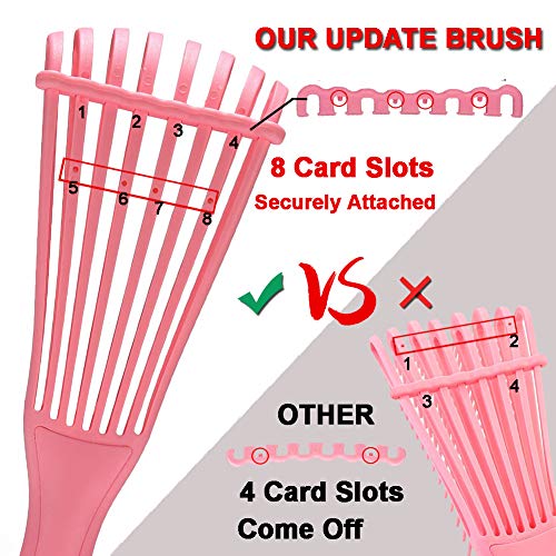 EZ Detangler Brush with Edge Brush, Rat Tail Combs Set for Natural, Curly, Wet/Dry, Black Hair, Flex Detangling Brush set for Hair Style and Cuting, No Pain and Easy Clean in Daily Use（Pink + Black) - color: 5 Pieces (Pink + Black)