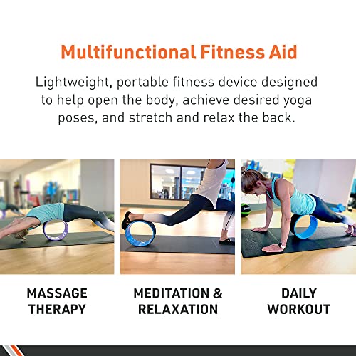 Body Sport Yoga Wheel, 5 in. x 12.6 in. – Yoga Fitness Equipment – Cushioned Back Roller and Stretcher – Companion Accessory for Stretching and Flexibility – Yoga Pose Support Aid